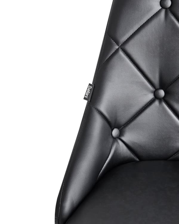 Stoler 2 stk Svart Kunstskinn Svart Metallben Spisestoler Glamour Moderne