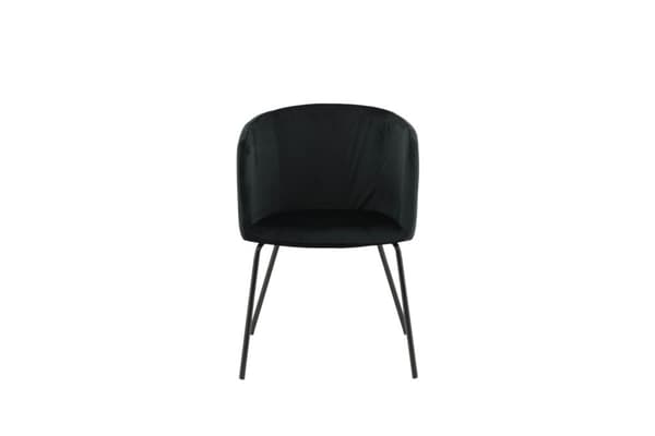 Berit spisestuestol med armlæn, velour sort.