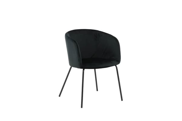 Berit spisestuestoler med armlener, velour svart.