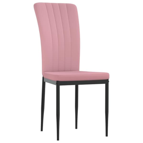 vidaXL Matstolar 2 st rosa sammet