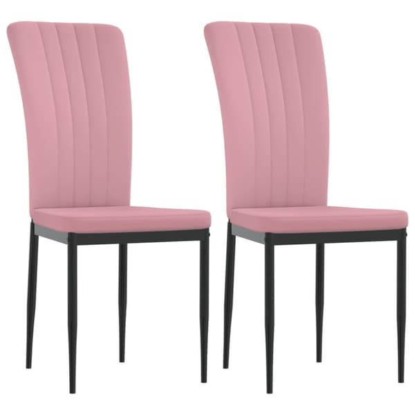 vidaXL Matstolar 2 st rosa sammet