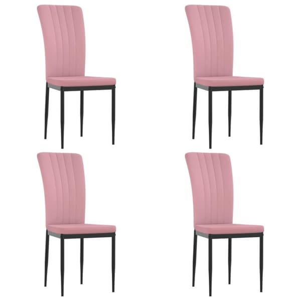 vidaXL Matstolar 4 st rosa sammet