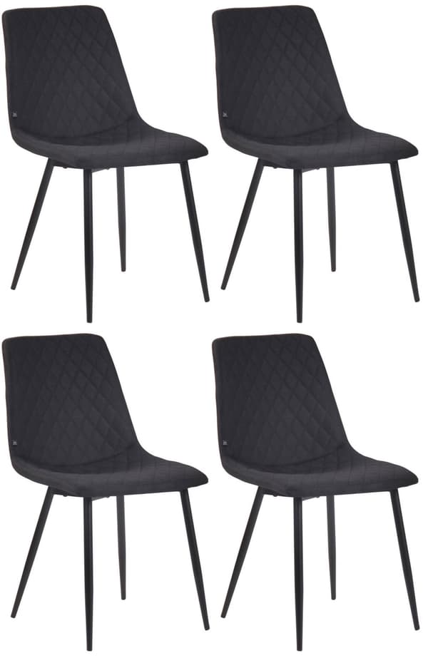 CLP Sæt med 4 spisebordsstole Telde Fabric sort