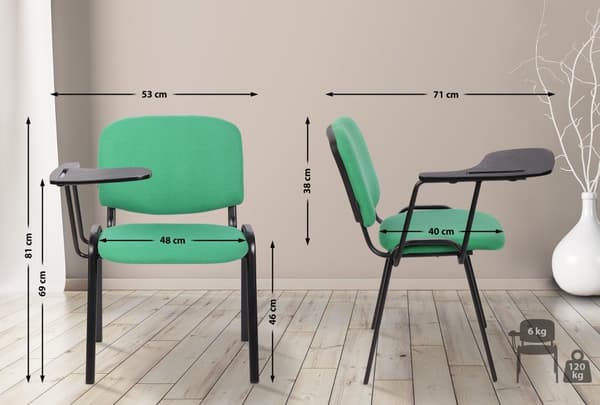 CLP Sæt med 4 Ken-stole med sammenklappeligt bord i stof