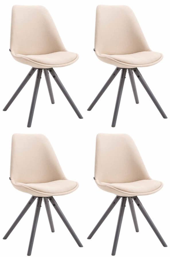 CLP Set med 4 stolar för besökare Toulouse Fabric Round