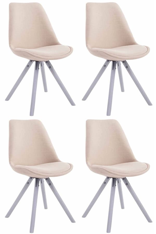 CLP Set med 4 stolar för besökare Toulouse Fabric Round