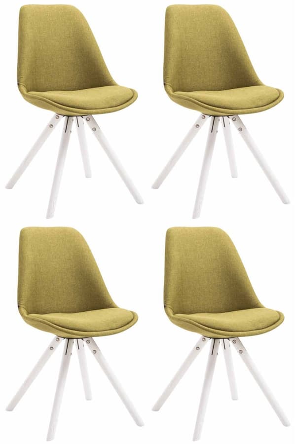 CLP Sæt med 4 besøgsstole Toulouse Fabric Round