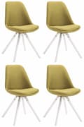 Miniatyrbillede 2 af 8: CLP Sæt med 4 besøgsstole Toulouse Fabric Round