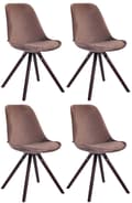Miniatyrbild 1 av 4: CLP Uppsättning av 4 stolar Toulouse Velvet Round