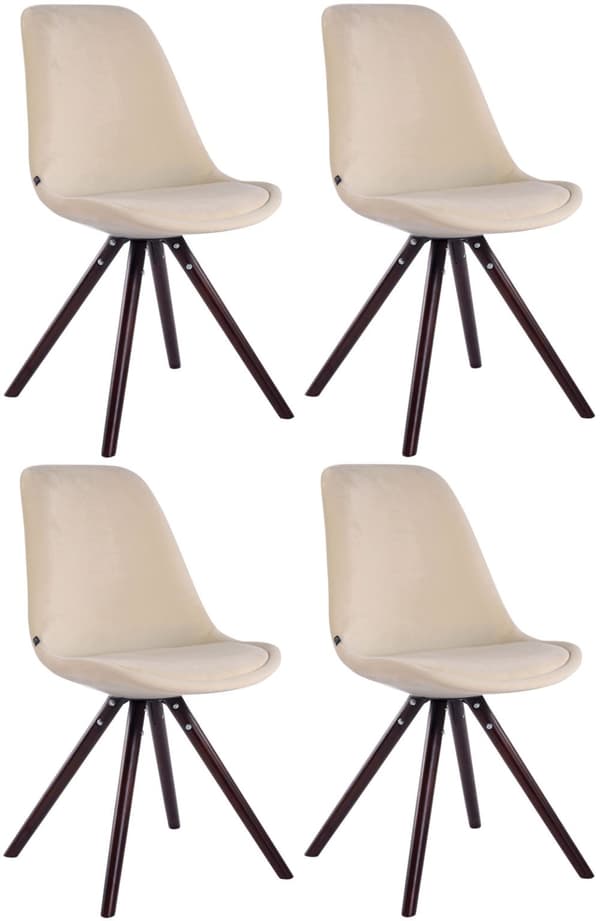 CLP Sæt med 4 stole Toulouse Velvet Round