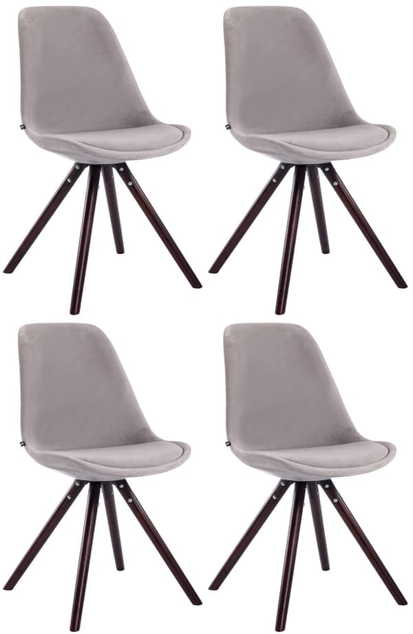 CLP Sæt med 4 stole Toulouse Velvet Round
