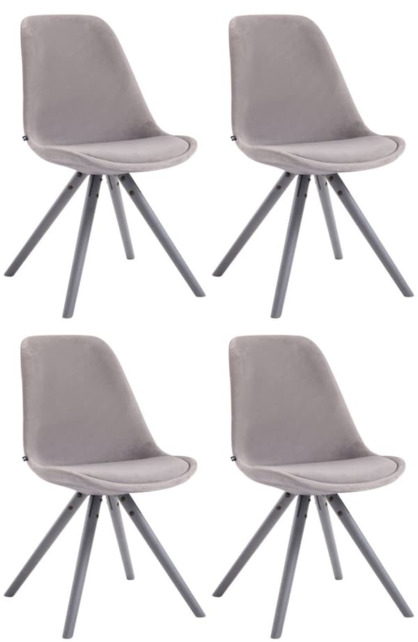 CLP Uppsättning av 4 stolar Toulouse Velvet Round