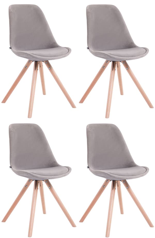 CLP Sæt med 4 stole Toulouse Velvet Round