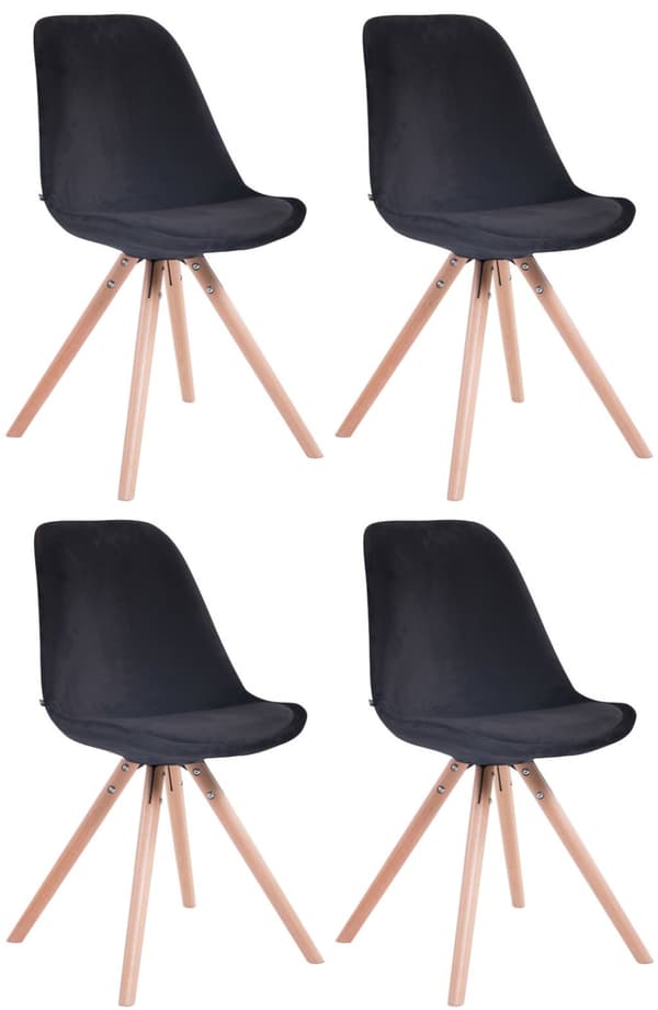 CLP Sæt med 4 stole Toulouse Velvet Round
