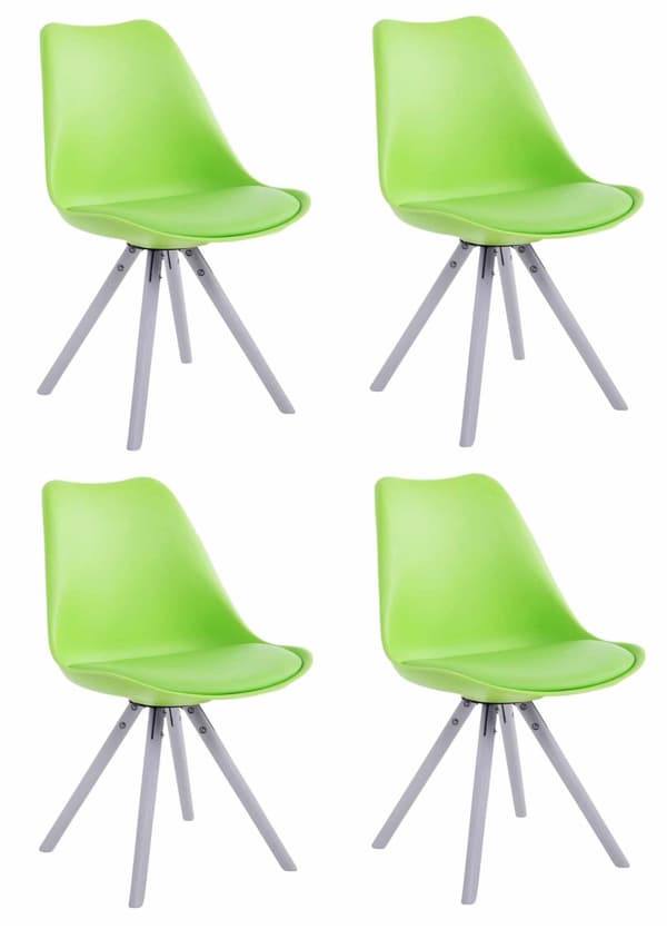 CLP Uppsättning av 4 stolar Toulouse Faux Leather Round