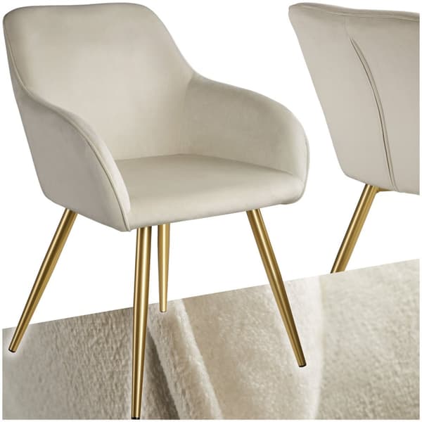 Karmstol Marilyn i guld - grädde/guld, per styck