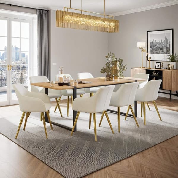 Karmstol Marilyn i guld - grädde/guld, Uppsättning av 2