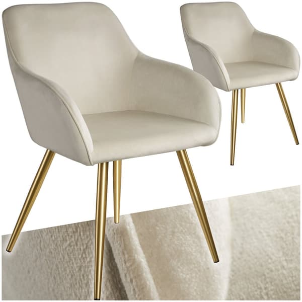 Karmstol Marilyn i guld - grädde/guld, Uppsättning av 2