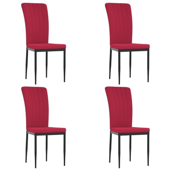 vidaXL spisebordsstole 4 stk. velour vinrød