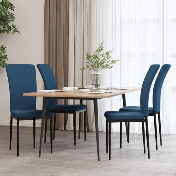 vidaXL spisebordsstole 4 stk. velour blå