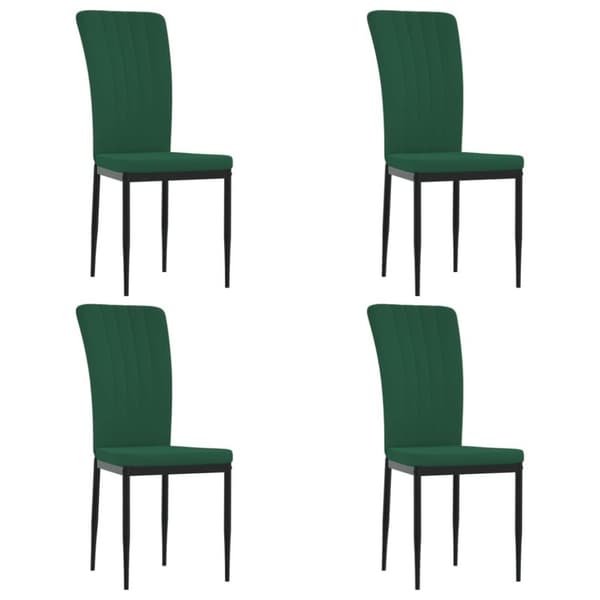 vidaXL spisebordsstole 4 stk. velour mørkegrøn