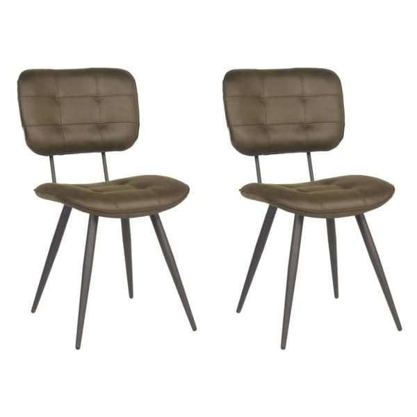 LABEL51 spisebordsstole 2 stk. Gus 49x60x87 cm armygrøn