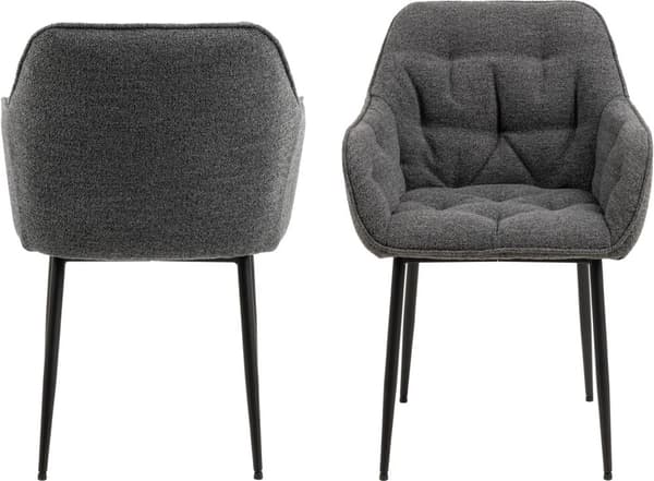2 x Brooke spisestuestoler med armlener grå.