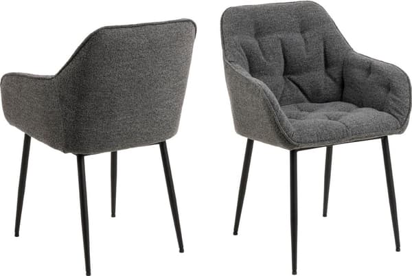 2 x Brooke matstol med armstöd grå.