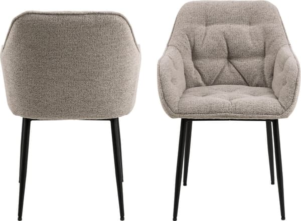 2 x Brooke spisestuestoler med armlener beige.