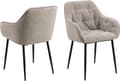 Miniatyrbilde 1 av 6: 2 x Brooke spisestuestoler med armlener beige.