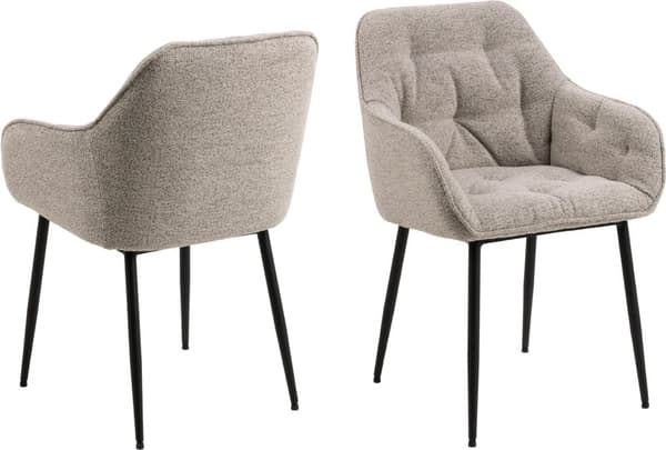2 x Brooke spisestuestoler med armlener beige.