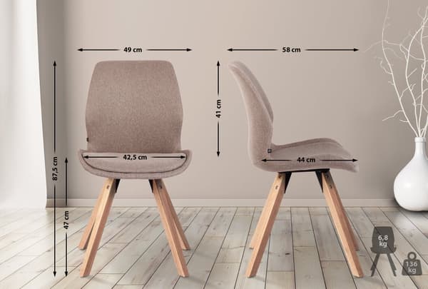 CLP Uppsättning av 4 stolar Luna