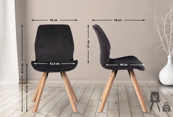 CLP Uppsättning av 4 stolar Luna