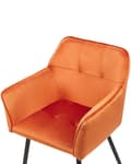 Miniatyrbild 7 av 9: Set av 2 Middagsstolar Orange Beige Sammetsklädd Sits med Armstöd Svarta Metallben