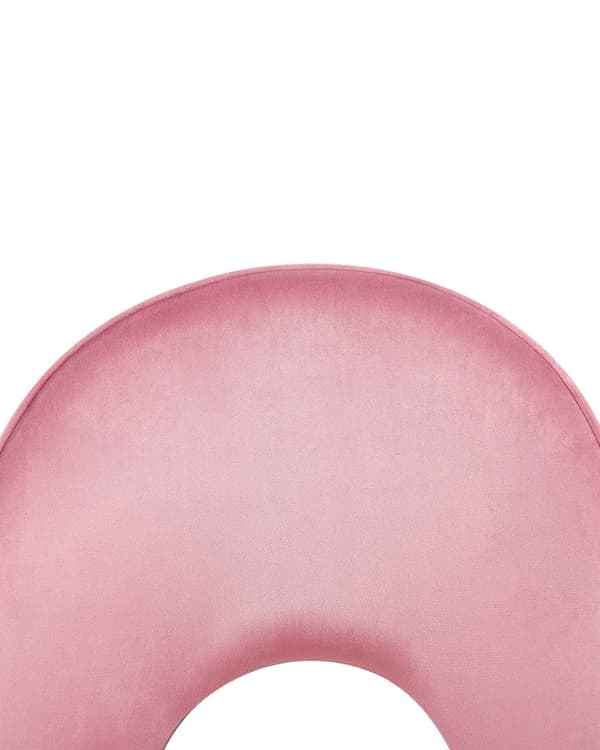 Set av 2 Matstolar Rosa Sammetsklädsel Svarta Ben Retro Glamour