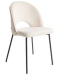 Pikkukuva 4 / 11: Tuoli vaalea beige kangas verhoiltu metallijalat 2 kpl setti käsinojaton ruokapöydän glamour retro tyyli