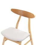 Miniatyrbilde 7 av 9: Sett med 2 Spisestuestoler Lyst Tre Lysegrå Sete Polyesterstoff Armløs Skandinavisk Retrodesign