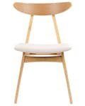Miniatyrbillede 5 af 9: Sæt med 2 Spisestuestole Lyst Træ Lys Beige Sæde i Polyesterstof Armløst Skandinavisk Retrodesign