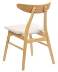Miniatyrbillede 6 af 9: Sæt med 2 Spisestuestole Lyst Træ Lys Beige Sæde i Polyesterstof Armløst Skandinavisk Retrodesign
