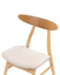 Miniatyrbillede 7 af 9: Sæt med 2 Spisestuestole Lyst Træ Lys Beige Sæde i Polyesterstof Armløst Skandinavisk Retrodesign