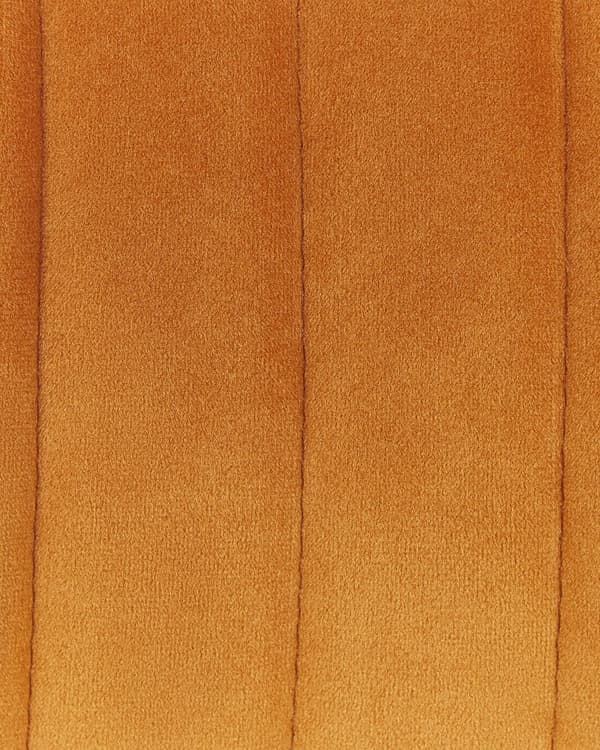 Sæt med 2 Stole Spisestuestol Orange Velour med Armlæn Udskåret Ryglæn Sort Metalben