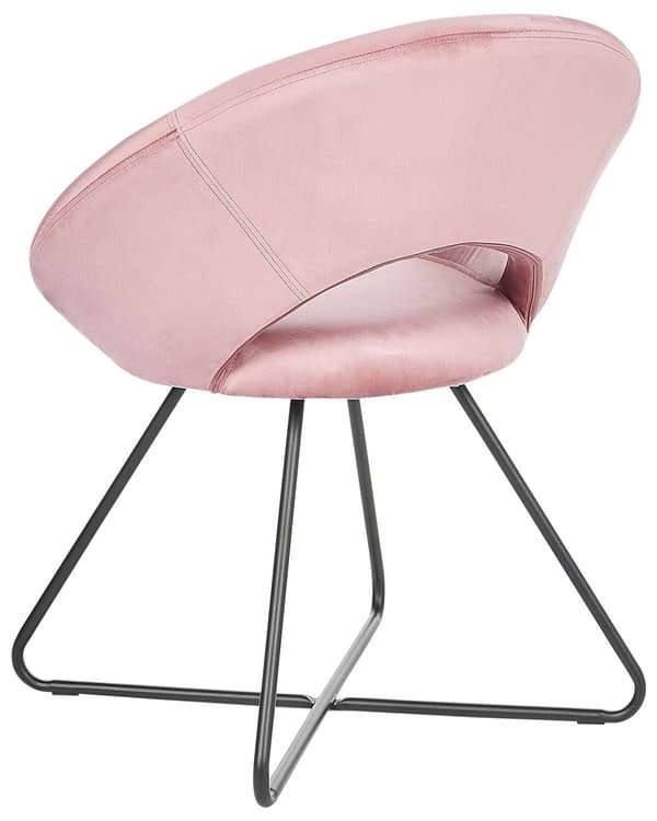 Loungestol Lyserød Velour Rund Polstret Velourstol Design Venterumsstol til Venteværelse Indretning Clubstol