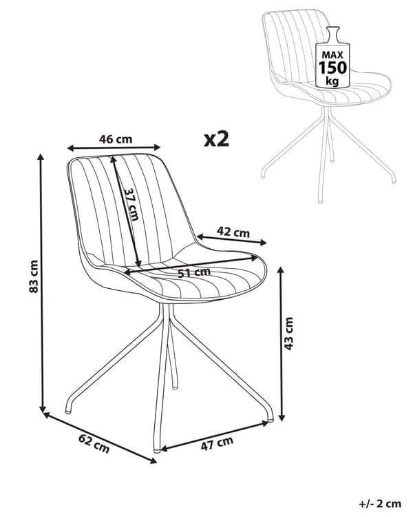 Spisebordsstol Beige Velour Sæt af 2 Polstrede Velourstole til Spisestue Spisestuestol til Indendørs Spisestol med Stålben Indretning
