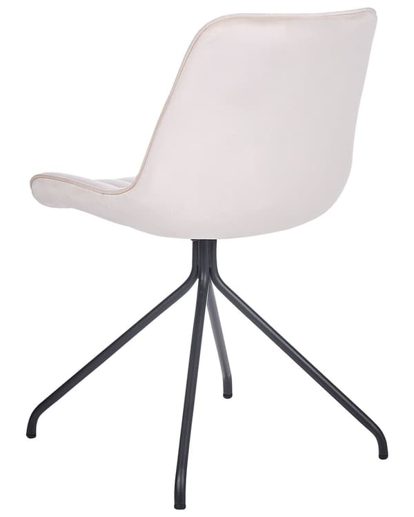Spisebordsstol Beige Velour Sæt af 2 Polstrede Velourstole til Spisestue Spisestuestol til Indendørs Spisestol med Stålben Indretning