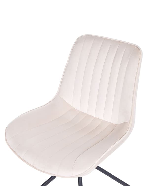 Spisebordsstol Beige Velour Sæt af 2 Polstrede Velourstole til Spisestue Spisestuestol til Indendørs Spisestol med Stålben Indretning