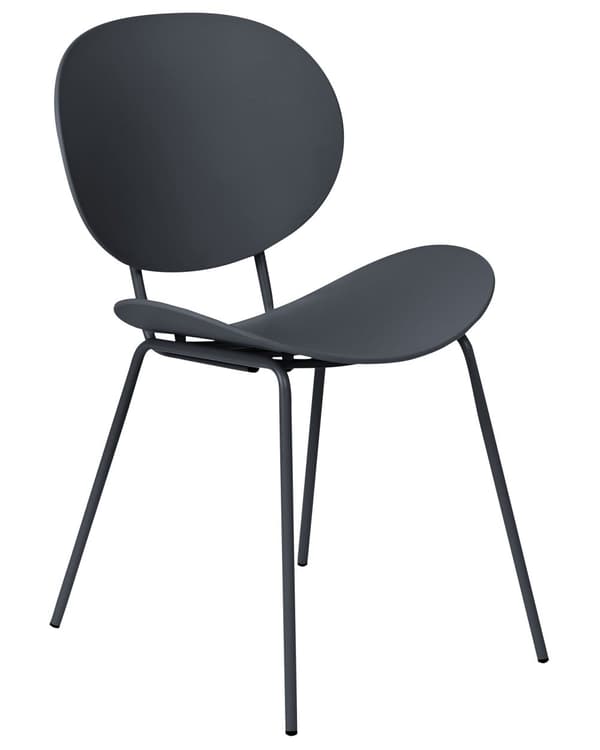 Tuoli musta 50 x 80 x 52 cm polypropeeni rauta 2 kpl ruokapöydän minimalistinen skandinaavinen