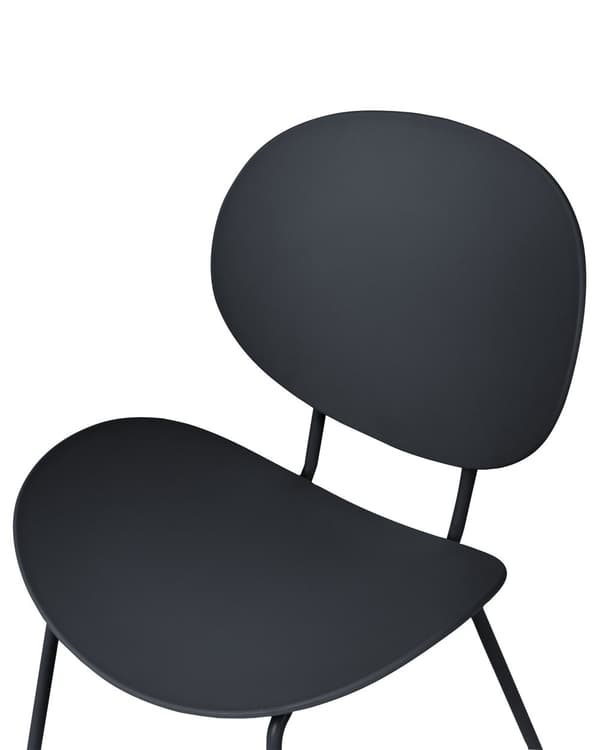 Tuoli musta 50 x 80 x 52 cm polypropeeni rauta 2 kpl ruokapöydän minimalistinen skandinaavinen