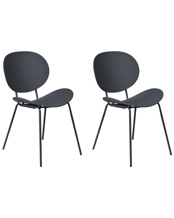 Tuoli musta 50 x 80 x 52 cm polypropeeni rauta 2 kpl ruokapöydän minimalistinen skandinaavinen