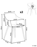 Miniatyrbillede 3 af 9: Sæt med 2 Spisebordsstole Plast Hvid Minimalistisk Design Armlæn Stue Køkken Møbler