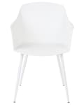 Miniatyrbillede 5 af 9: Sæt med 2 Spisebordsstole Plast Hvid Minimalistisk Design Armlæn Stue Køkken Møbler